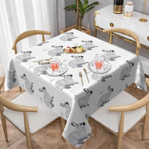 Bunny Tablecloth Decoration Restaurant Table Cover Kawaii Print Polyester Cheap Table Cloth