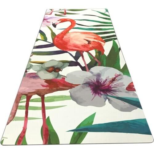 New sports fitness mat fashion printed suede natural rubber non-slip yoga mat