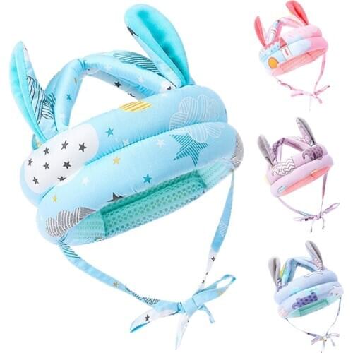 Toddler Infant Baby No Bump Safety Helmet Hat Cartoon Animal Head Cushion Bonnet F3MD