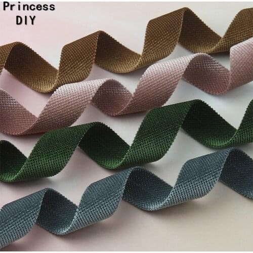 5Meter 10 25 40mm Autumn Fall Nible Cotton Solid Ribbon Flocking Fabric Tape Layering DIY Hair Bow Tie Collar Craft Material