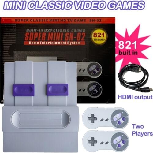 Drop Super HD Output Retro Classic Handheld Video Game Player TV Mini Game Console Built-in 821 Games with Dual Gamepad