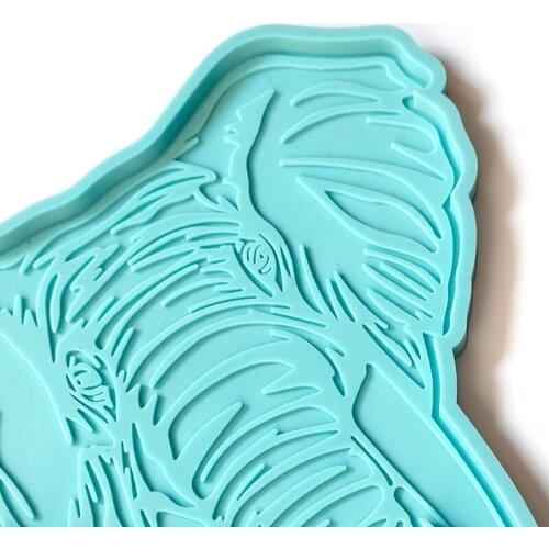 Elephant Head Tray Epoxy Resin Mold Coaster Silicone Mould DIY Crafts Clay Soap Candle Home Decorations Ornaments Casting Tools