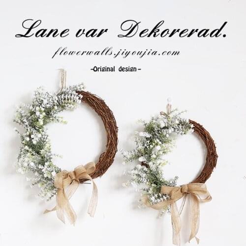 Holiday decorations Nordic creative gypsophila garland rattan ring pendant wall decoration mall cabinet wedding scene decoration