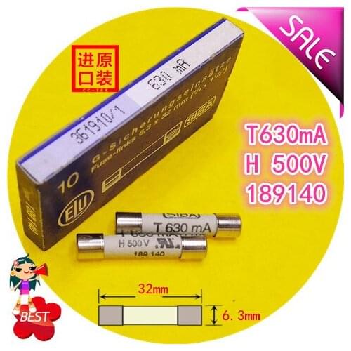 German production imported SIBA fuse T 630mA H 500V 189140 7006565 fuse tube