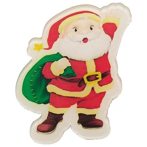 Santa Claus Acrylic Cartoon Brooch To Friends At Christmas，Santa Claus Pin Can Be Hung On Backpack Or School Bag