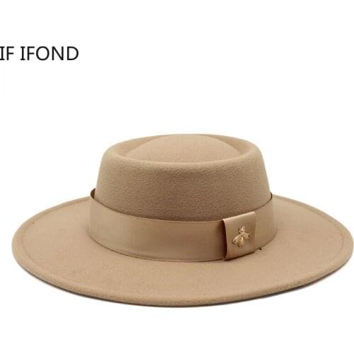 High Quality 8.5CM Brim Vintage Round Top Wool Fedora Hats For Women Winter Elegant Felt Banquet Wedding Cap