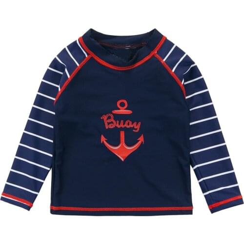 One-piece Bathers Baby Boys Swimsuits Solid Color Rash Guard Shirts Bathing Suit