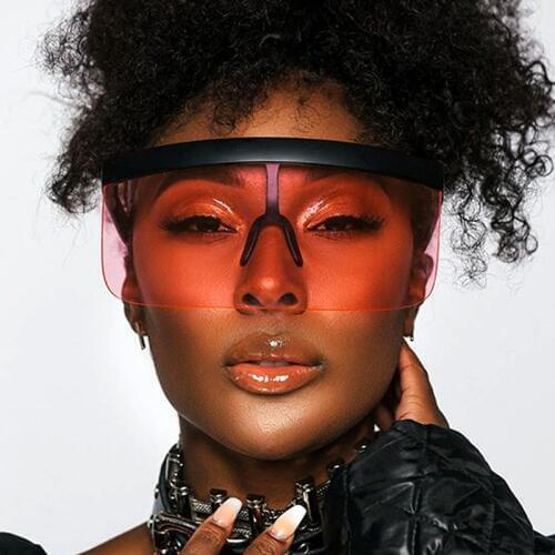 Oversized One-piece Punk Sunglasses Women Vintage Mirror Fashion Shades Sun Glasses Men Oculos Goggle Lentes Gafas De Sol UV400