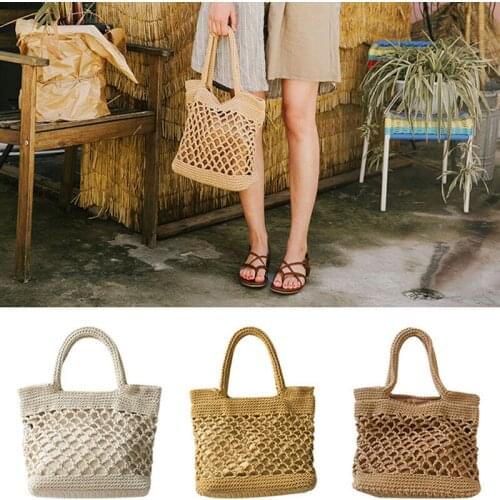 Women Handbag Rattan Wicker Straw Woven Tote Bag Large Capacity Female Casual Travel Tote Fashion Bolsos Dropshipping