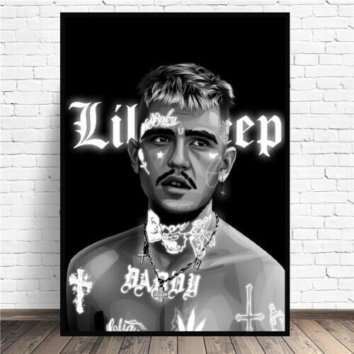 Glow Lil Peep Music Rapper Canvas Wall Art Print Modern Poster Wall Pictures Living Room Decor