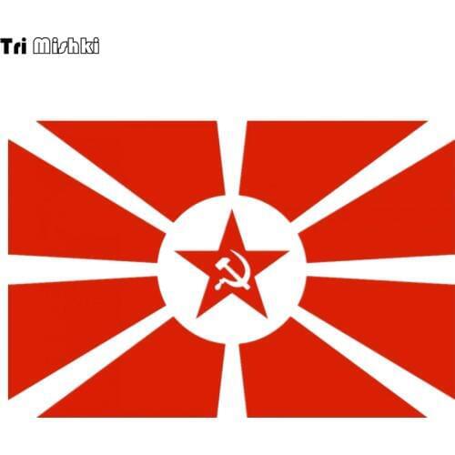 Tri Mishki HZX417 13.2*20cm Soviet navy flag car sticker funny auto car stickers