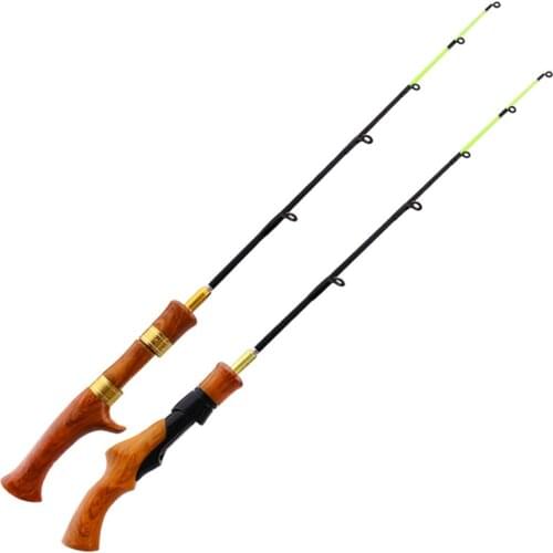Winter Shrimp Ice Fishing Rod Pole Wooden Handle River Shrimp Carp Winter Fishing Pole Tackle 62cm Portable Winter Fishing Rods
