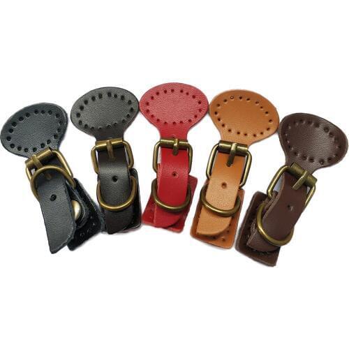 Bag Magic Buttons Genuine Leather Hasp Bags Buckle Handmade Pack Buckles with Holes for Girls DIY Crossbody Handbag Accessories