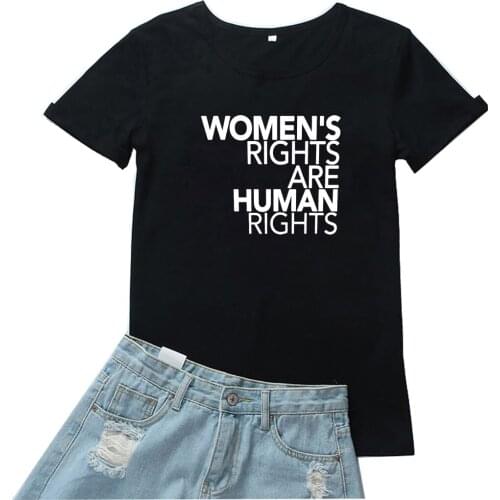 Womens Rights Are Human Rights Women Tshirt Funny Saying Graphic Tee Women Simple Print T Shirt Women Casual Camiseta Mujer
