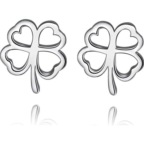 Four leaf clover simple high quality free shipping Silver Earrings for women fashion jewelry earrings /DDLHADJF MKSUVSYL
