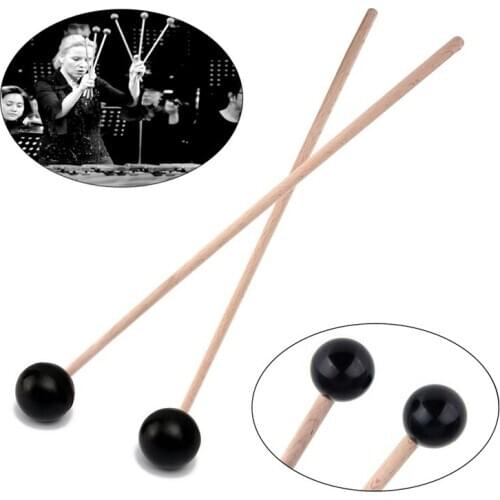 1 Pair Wood Mallets Percussion Sticks for Energy Chime Xylophone Wood Block Glockenspiel Bells-Music