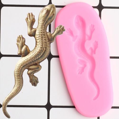 3D Lizard Silicone Mold Gecko Cupcake Topper Fondant Cake Decorating Tools DIY Party Candy Clay Chocolate Gumpaste Moulds