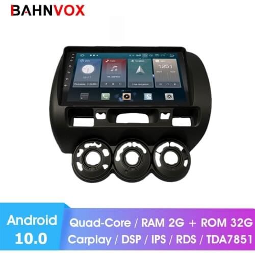 9" android 10.0 RAM2G car gps dvd player for honda Fit Jazz RHD 2004 2007 car radio multimedia navigation stereo head unit dsp