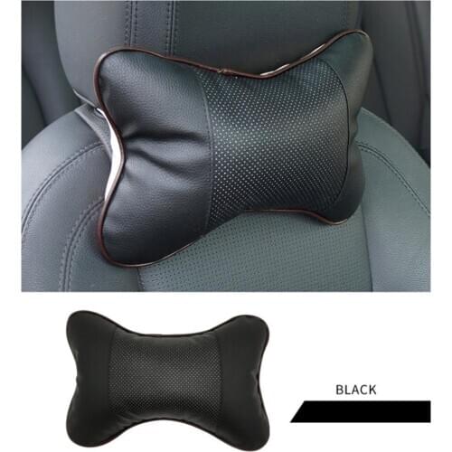 Car Home Comfortable Dual-Use Denny Leather Headrest Car Interior Bone Neck Pillow Car Seat Breathable Massage Pillow