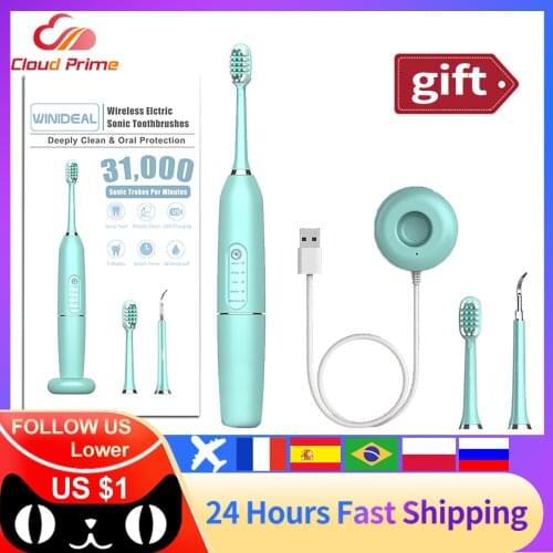 Wireless Charger Electric Sonic Dental Scaler Tooth Calculus Remover Tooth Stains Tartar Tool Dentist Whiten Teeth Health 5 Gear
