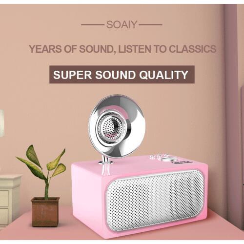 Soaiy E10 Bluetooth Speaker HIFI 3D Surround Bass Tweeter Home Desk Car Indoor Outdoor Wireless Mini Subwoofer Lossless TF FM
