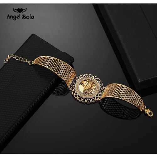 Arab Allah Bracelet Vintage Gold Color Flower Wide Cuff Bangle Muslim Islam Wedding Gift Middle East Jewelry Bracelets