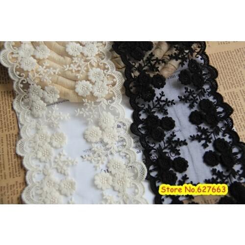 Cotton Lace Trim Ecru Embroidered Lace Venice Floral Wide Scallop Bridal Lace Wedding Decor Accessories Grace Style