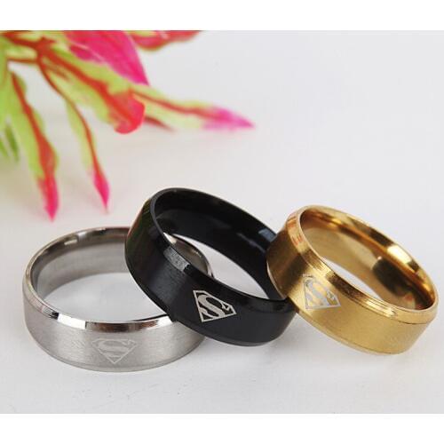 Ufine Titanium steel super man Ring fashion version Hot curved stainless steel ring 8mm Party Rings jewelry R042