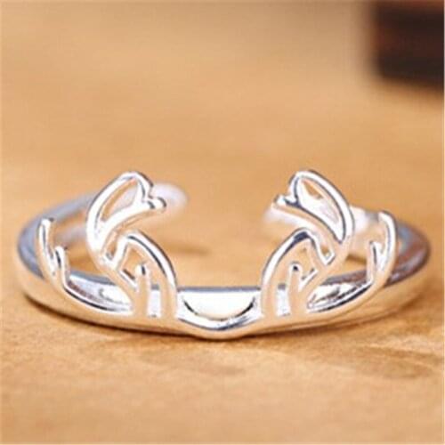 Miuoxion Wholesale Retro Antlers Ring Personality Fashion Punk Party Jewelry For Women Feature Namour Charm Gift All Seasons