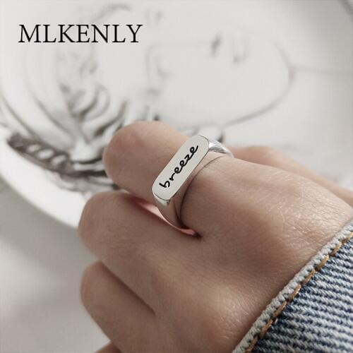 MLKENLY Plain Polished BREEZE Finger Ring For Women Openable Adjustable Size Gift Ring Accessories
