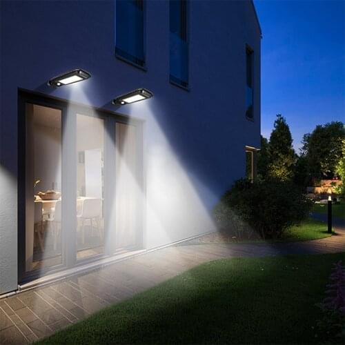 Solar Wall Lamp Waterproof Human Induction Light Remote Control Illumination Street Lamp For Outdoors Courtyard Garden