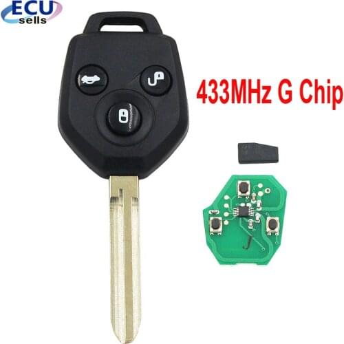 New 3 Buttonts Remote Car Key 433MHz G Chip Uncut Blade for Subaru Forester Impreza 2013 2014 2015
