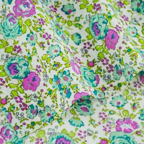 Clothing News Green Lovely Flowers Desgins Cotton Fabric Dolls DIY Decoration Sewing Tissue Fat Quarter Crafts CM Home Textile
