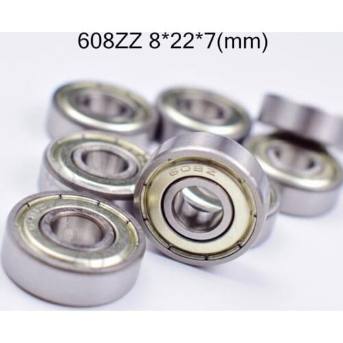 608 608ZZ 8*22*7(mm) 10pieces bearing free shipping ABEC-5 bearings metal Sealed Bearing 608 608Z 608ZZ chrome steel bearings