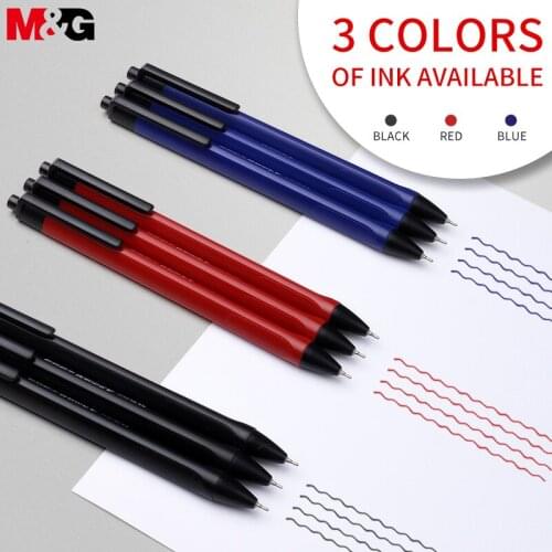 M&G 3Pcs/Lot Semi Ballpoint pen 0.7mm Classic minimalist pen Stationery Pressed Plastic Pens for Students kawaii school supplie