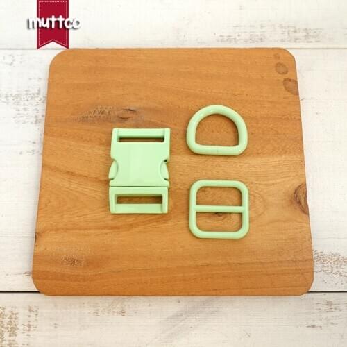 Retailing (metal buckle+adjust buckle+D ring) DIY dog collar green 2.0cm diy metal buckle zinc alloy adjust buckle set