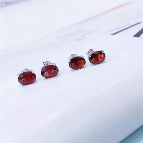S925 sterling silver with garnet earrings