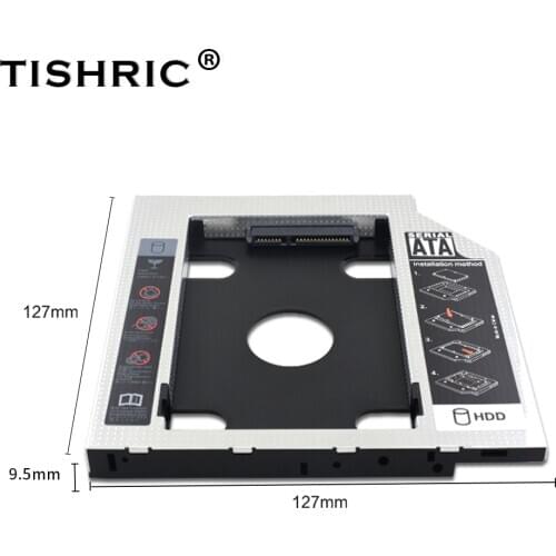 TISHRIC Plastic/Aluminum Hdd Caddy SATA 3.0 2.5" Caddy SSD Case 9.5/12.7mm Hard Disk Adapter Box Enclosure For Laptop DVD/CD-ROM