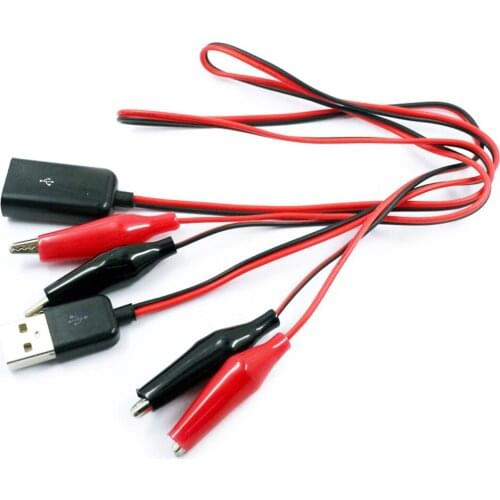 USB Alligator Clips Crocodile Wire Male Female to USB Tester Detector DC Voltage Meter Ammeter Capacity Power Meter Monitor