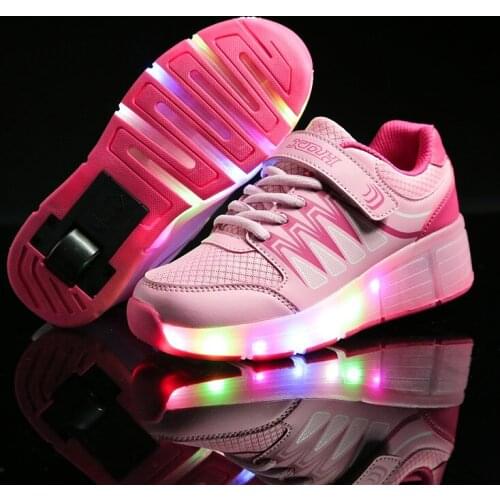USB Charging Children Boy Girl Sneaker With A One Wheel Girls Boys Led Shoes Kids Sneakers With Wheels Roller Skate Tennis Shoes