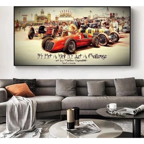 Vintage Car Posters Retro Poster Classic Racing Car Artwork Wall Art Picture Print Oil Canvas Painting For Home Living RoomDecor