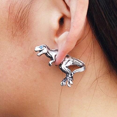 1 Pc Women Earrings Punk Cool Dinosaur T-rex Earring Tyrannosaurus Rex Cute Dragon Stud Earrings