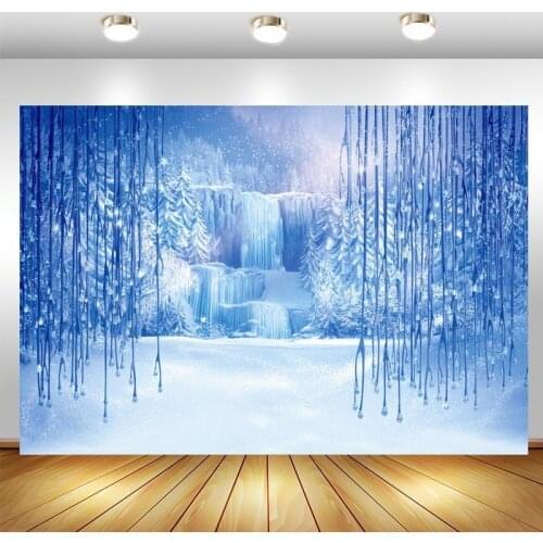 Winter Backdrop Ice And Snow White World Crystal Pendant Christmas Princess Birthday Party Photography Background Photo Studio