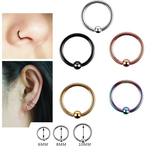 1PC Hinge Segment Nose Ring Septum Ball Ear Helix Ring Hoop Hoop Piercing Gift Body Rings Gift Hoop Jewelry Bead Jewelry M7X0