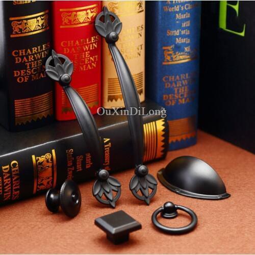 Top Designed 10PCS European Black Kitchen Door Furniture Handles Cupboard Wardrobe Drawer Wine Cabinet Pulls Handles and Knobs