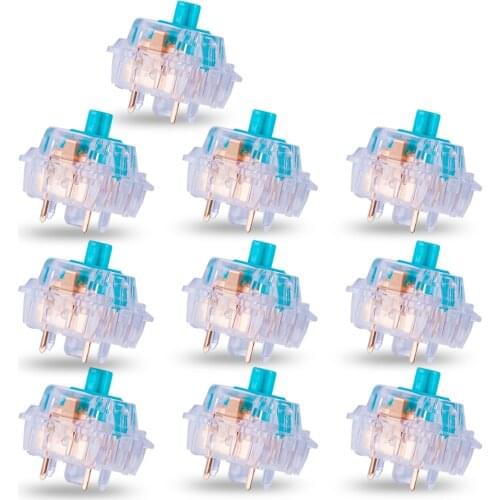 10Pcs/80Pcs /110Pcs EverGlide Switches JW Tourmaline Blue V2 Pro 62g Switches for Mechanical Keyboard - Tourmaline Blue