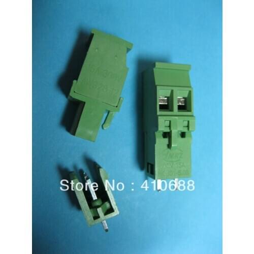 100 Pcs Pluggable Type Straight-pin Green Color 2way/pin Pitch 5.08mm Screw Terminal Block Connector 2EDCD-5.08A-2EDCV HOT Sale