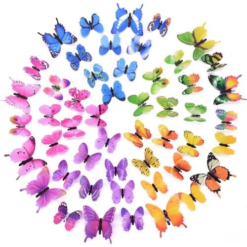 12pcs Luminous Butterfly Wall Stickers 3D Butterflies Glow In The Dark PVC Sticker for Home Decor Kids Bedroom Wall Art Decals