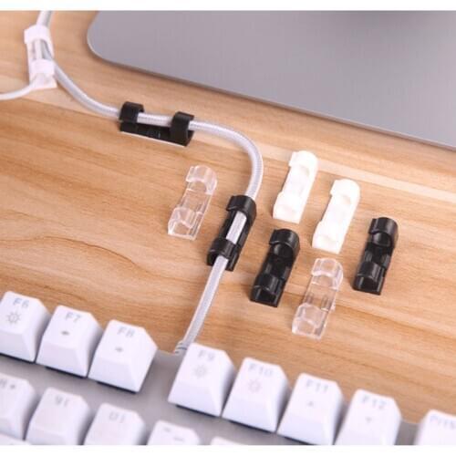 20pcs Wire storage cable organizer fixed network Securing Plug Stand cable clip self-adhesive buckle Data Line Finishing Tool
