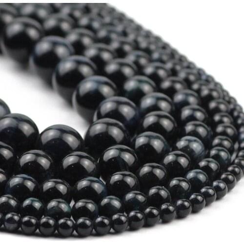 4/6/8/10/12MM Natural Stone Star Blue Black Tiger Eye Spacers Round Loose Beads For DIY Jewelry Making Bracelet Accessories